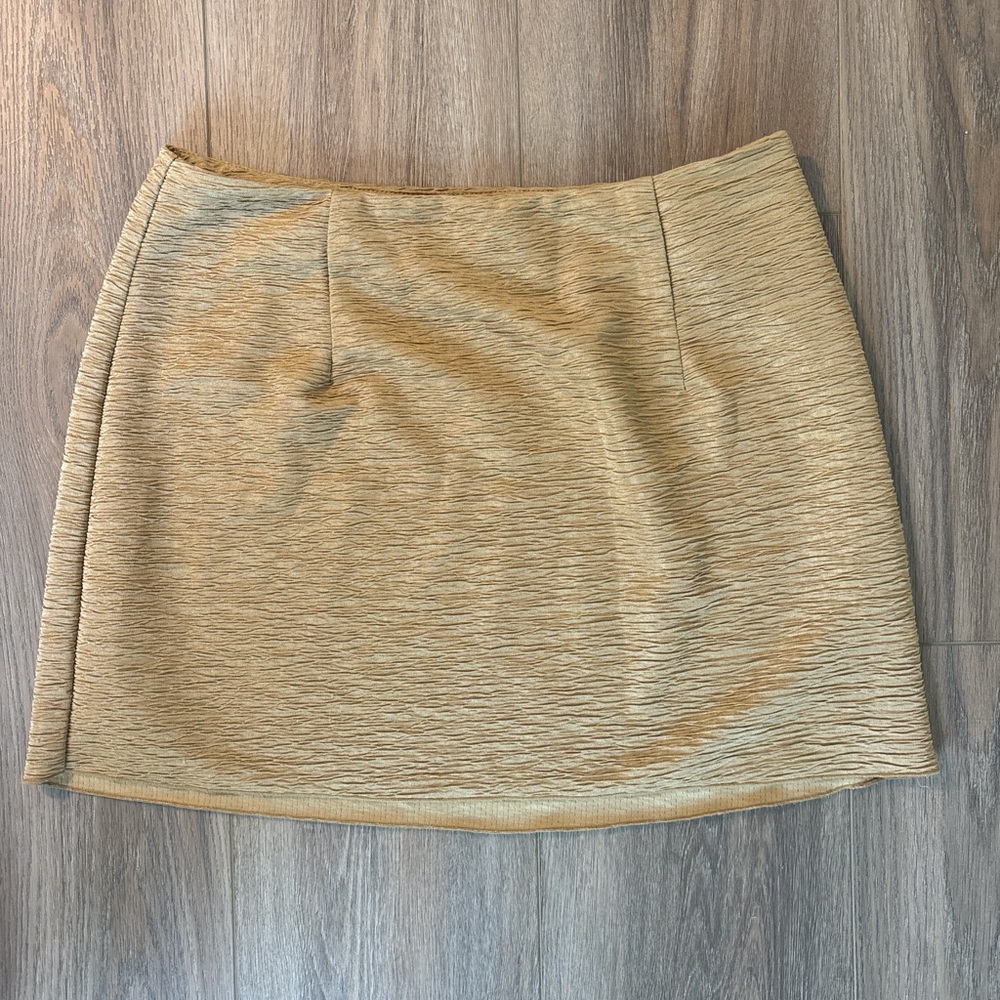 Princess Polly gold mini skirt